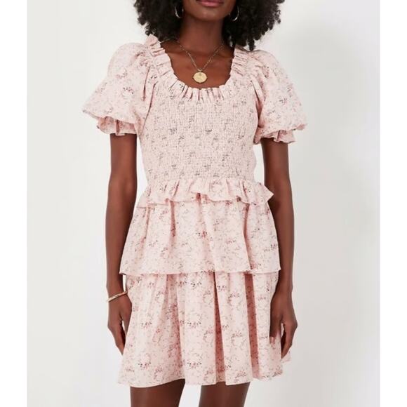 HYACINTH HOUSE Dresses & Skirts - Hyacinth House Smocked Pink Floral Marie Mini Dress Size XXL NWT Cottagecore